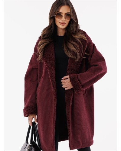 Kożuch sztruksowy By o la la...! merlot