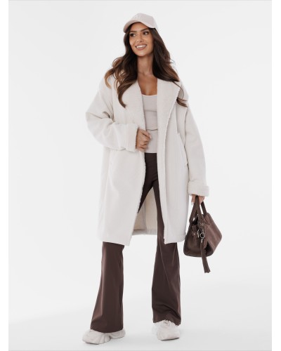 Kożuch sztruksowy By o la la...! śmietankowy