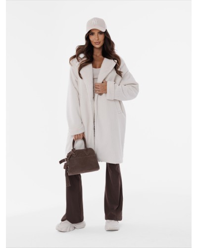 Kożuch sztruksowy By o la la...! śmietankowy