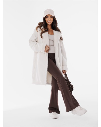 Kożuch sztruksowy By o la la...! śmietankowy