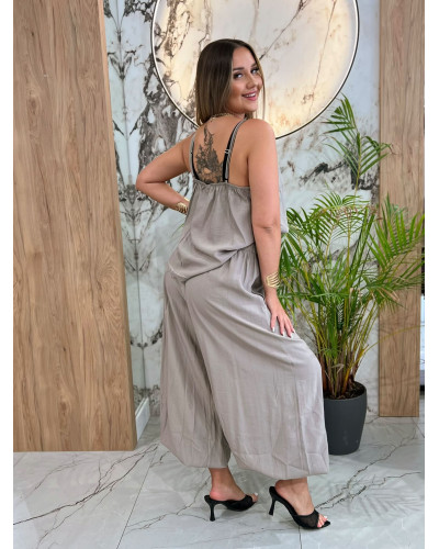 Komplet top plus alladynki By o la la...! beżowy