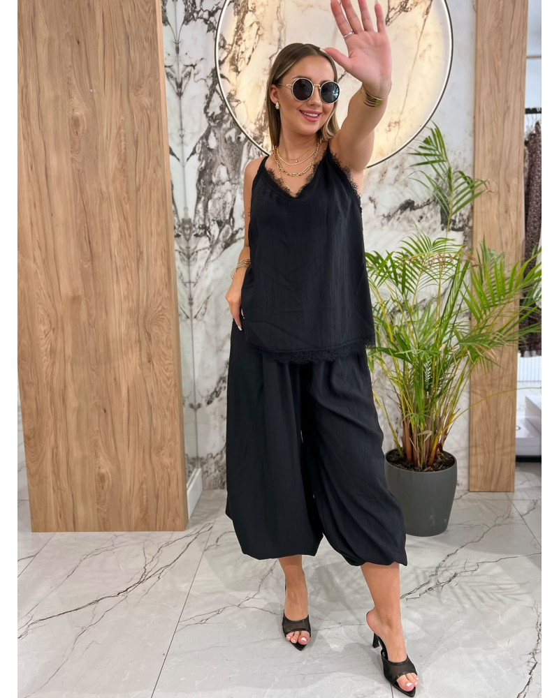 Komplet top plus alladynki By o la la...! czarny
