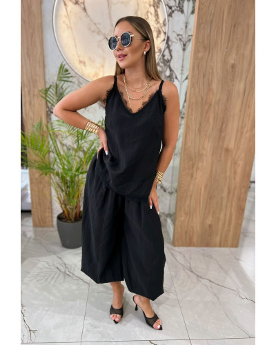 Komplet top plus alladynki By o la la...! czarny