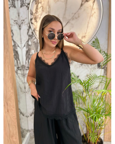 Komplet top plus alladynki By o la la...! czarny