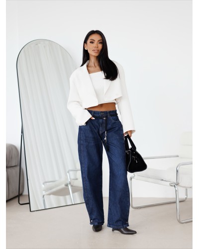 Krótka marynarka By o la la...! śmietankowa