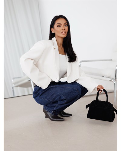 Krótka marynarka By o la la...! śmietankowa