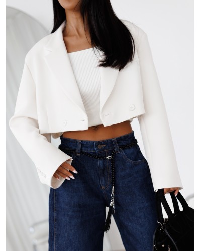 Krótka marynarka By o la la...! śmietankowa