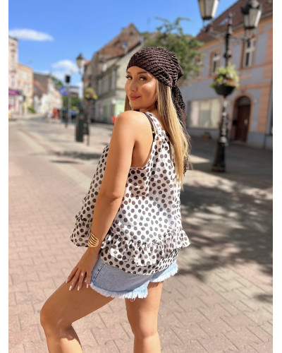 Bluzka w kropki By o la la...! biała z czekoladą
