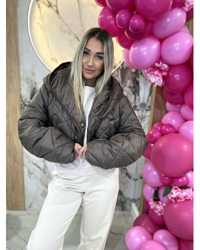 Kurtka pikowana z bufiastym rękawem  By o la la...! kakao