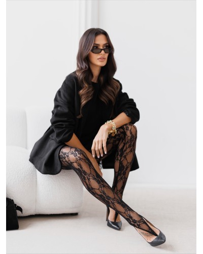 Legginsy koronkowe na palec By o la la..! czarne