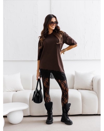 Tunika wykończona koronką By o la la...! chocomuss