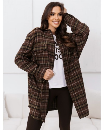 Koszula flanelowa w kratę By o la la...! chocomus z matcha