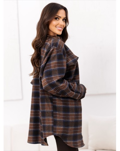 Koszula flanelowa w kratę By o la la...! chocomus z granatem