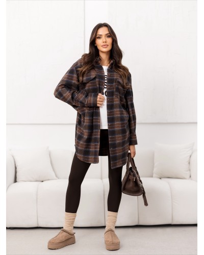 Koszula flanelowa w kratę By o la la...! chocomus z granatem