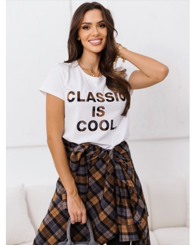 T-shirt Classic By o la la...! miodowy z szarością