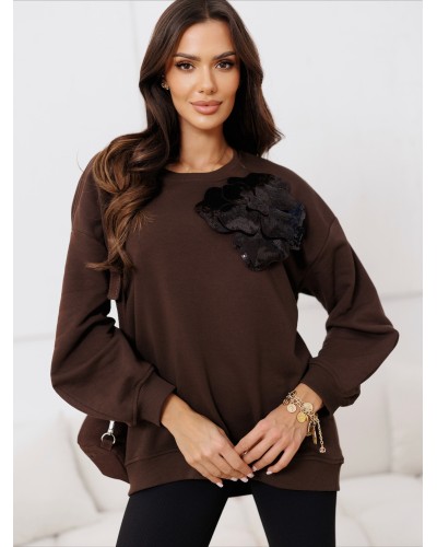 Bluza z cekinowym kwiatem By o la la...! chocomus
