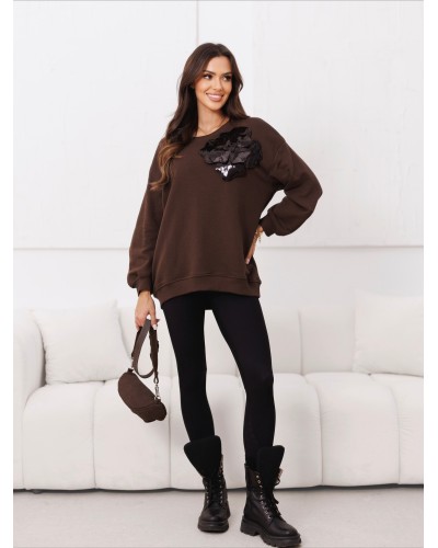 Bluza z cekinowym kwiatem By o la la...! chocomus