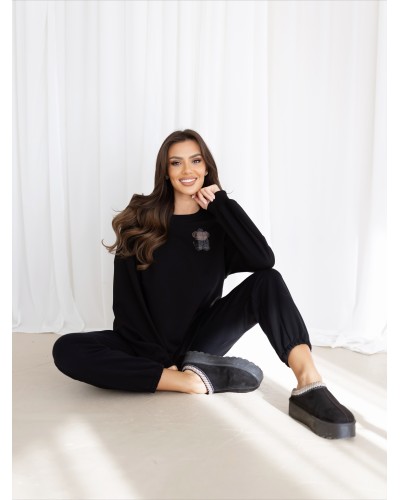 Bluza z misiem By o la la...! czarna