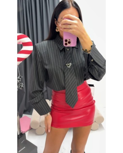 Koszula z krawatem La Milla czarna w paski