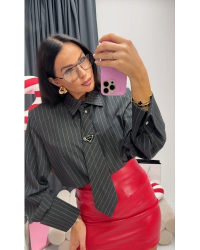 Koszula z krawatem La Milla czarna w paski