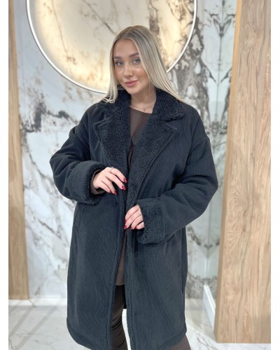 Kożuch sztruksowy By o la la...! czarny