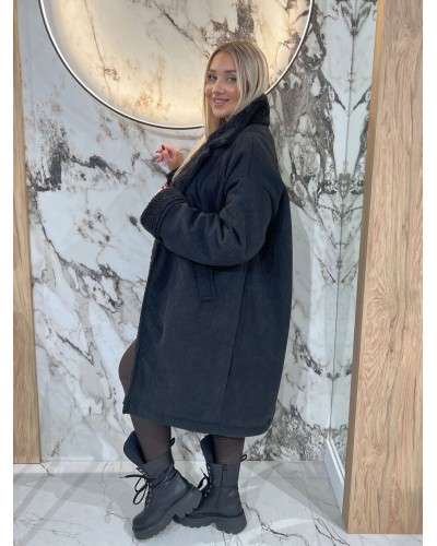 Kożuch sztruksowy By o la la...! czarny