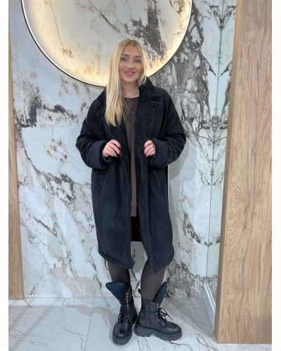 Kożuch sztruksowy By o la la...! czarny