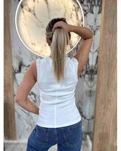 Bokserka z okrągłym dekoltem By o la la...! biała