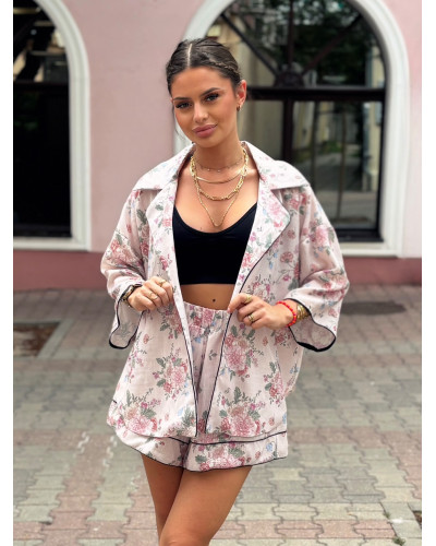 Komplet w róże spodenki plus koszula La Milla