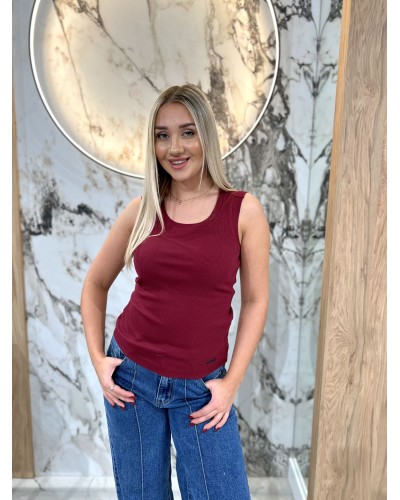 Bokserka z okrągłym dekoltem By o la la...! merlot