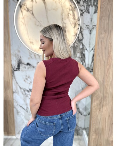 Bokserka z okrągłym dekoltem By o la la...! merlot