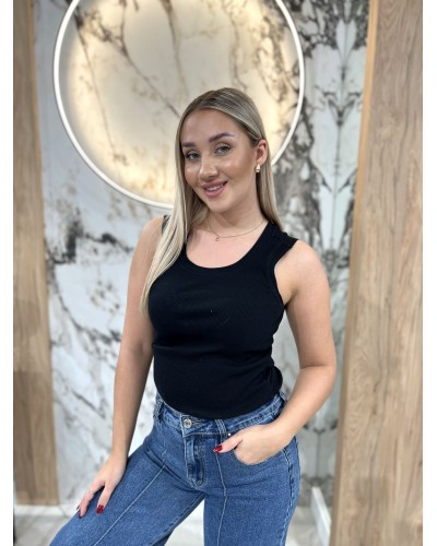 Bokserka z okrągłym dekoltem By o la la...! czarna