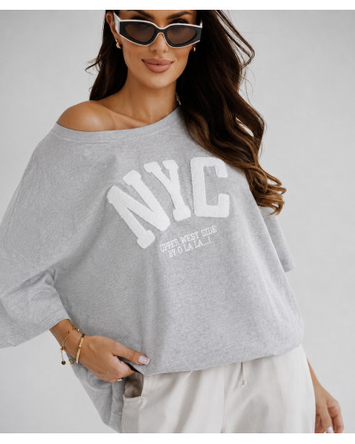 T-shirt NYC By o la la...! szary melanż