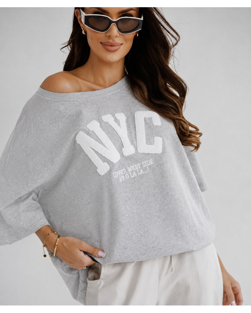 T-shirt NYC By o la la...! szary melanż