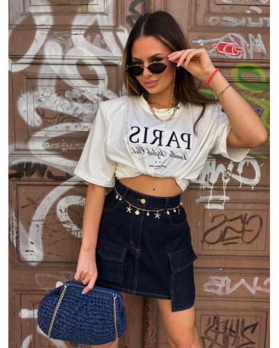 Spódnica jeansowa La Milla ciemny jeans