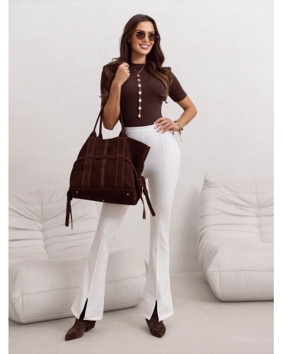 Materiałowe dzwony z przeszyciem By o la la...! śmietanowe