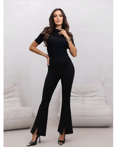 Materiałowe dzwony z przeszyciem By o la la...! czarne