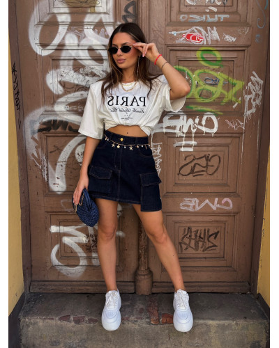 Spódnica jeansowa La Milla ciemny jeans