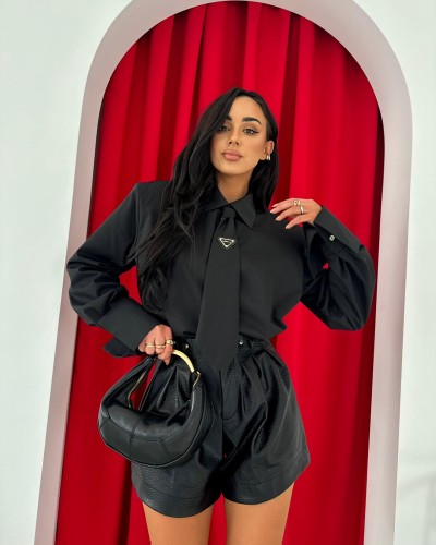 Koszula z krawatem La Milla czarna