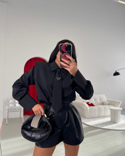 Koszula z krawatem La Milla czarna