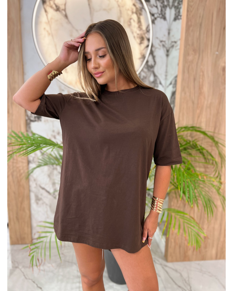T-shirt oversize By o la la....! czekoladowy