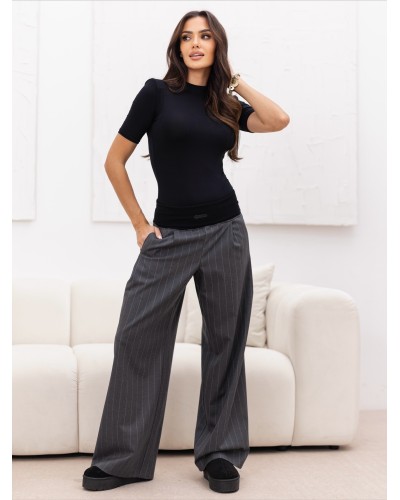 Szwedy materiałowe w paski By o la la...! grafitowe