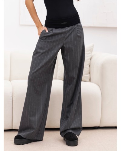 Szwedy materiałowe w paski By o la la...! grafitowe