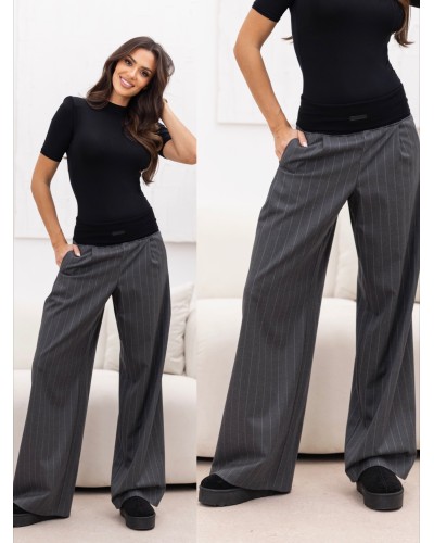 Szwedy materiałowe w paski By o la la...! grafitowe