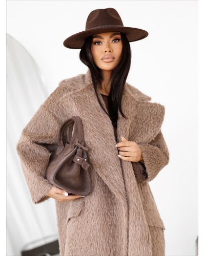 Płaszcz futrzany By o la la...! beżowy