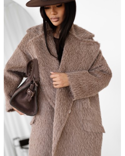 Płaszcz futrzany By o la la...! beżowy