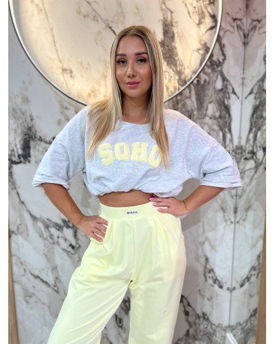 T-shirt SOHO By o la la...! szary melanż z sunshine