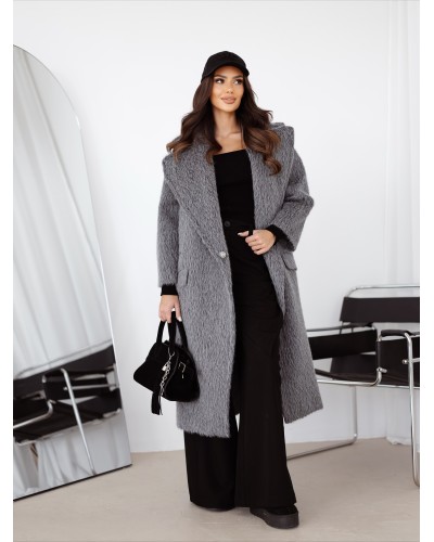 Płaszcz futrzany By o la la...! szary