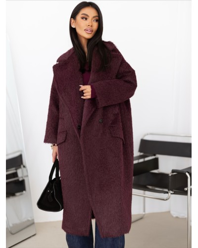 Płaszcz futrzany By o la la...! merlot