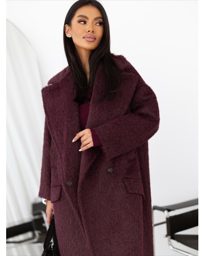 Płaszcz futrzany By o la la...! merlot